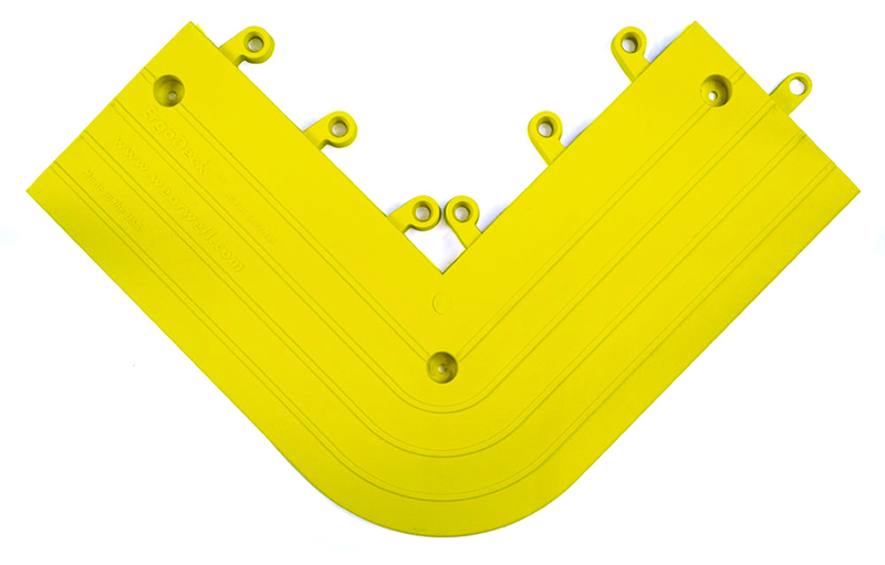ErgoDeck Single Outside Corner - 6' x 15' x 15' (Yellow) - USA Tool & Supply