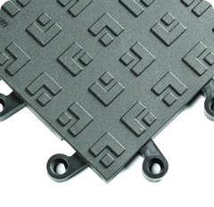 ErgoDeckÂ General Purpose SolidÂ Ergonomic Tiles - 8" x 18" x 7/8" Thick - Charcoal - USA Tool & Supply