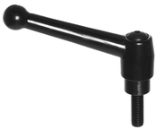 70551, Clamp Lever Size 5 Zinc Ball Style with Steel Stud Insert 1/2-13 x 1.57, Screw and Spring - USA Tool & Supply