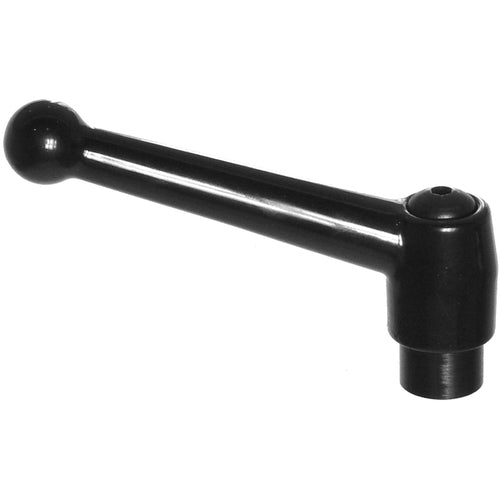 Model 70592, Clamp Lever Size 3 - Zinc Ball Style with Steel Insert, Screw and Spring tapped 3/8″–16 - USA Tool & Supply