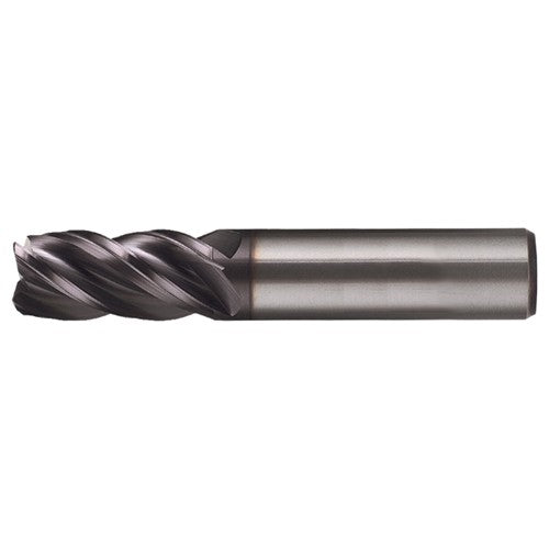 ‎1/2″ × 1/2″ × 1-1/4″ × 3″ RHS / RHC Solid Carbide 4-Flute Corner Radius End Mill - TiAlN - Exact Industrial Supply