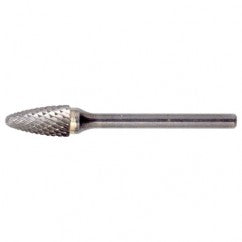 SF-1 Double Cut Solid Carbide Bur-Round Nose Tree Shape - USA Tool & Supply