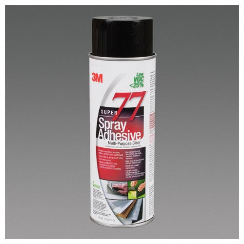 3M Super 77 CA Multipurpose Spray Adhesive Low VOC <25% Clear 24 fl oz Can (Net Wt 18.0 oz) - USA Tool & Supply