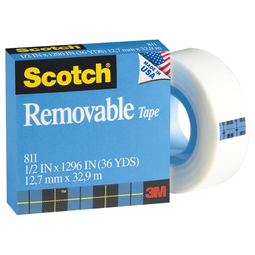 Scotch Removable Tape 811 1/2″ × 1296″ Boxed - USA Tool & Supply