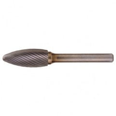 SH-53 Standard Cut Solid Carbide Bur-Flame Shape - USA Tool & Supply