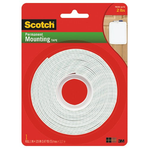 Scotch Indoor Double-Sided Mounting Tape 314S-MED 1″ × 125″ (2.54 cm × 3.17 m) - USA Tool & Supply