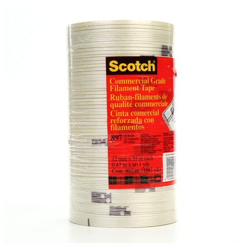 Scotch Filament Tape 897 Clear 12 mm × 55 m 5 mil - USA Tool & Supply