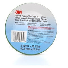 3M General Purpose Vinyl Tape 764 Green 2″ × 36 yd 5 mil Individually Wrapped Conveniently Packaged - USA Tool & Supply