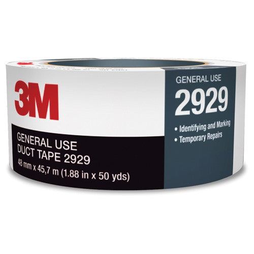 3M General Use Duct Tape 2929 Silver 1.88″ × 50 yd 5.5 mil Individually Wrapped Conveniently Packaged - USA Tool & Supply