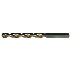 8.50mm RHS / RHC HSS 135 Degree Split Point Heavy Duty Parabolic Jobber Length Drill - Black & Gold - Exact Industrial Supply