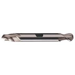 ‎5/16″ Dia. × 3/8″ Shank × 9/16″ DOC × 3-1/2″ OAL, HSS Bright, Spiral , 2 Flute, CW Helix, Weldon, Ballnose End Mill - Exact Industrial Supply
