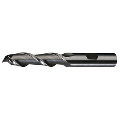 ‎5/16″ × 3/8″ × 3/4″ × 2-1/2″ RHS / RHC HSS HSS Single End 2-Flute Center Cutting High Helix Finishing End Mill - Bright