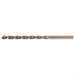 #10 RHS / RHC HSS-CO 8% (M42) 135 Degree Split Point Q-Cobalt Wide Land Parabolic Taper Length Drill - Straw / Gold Oxide - USA Tool & Supply