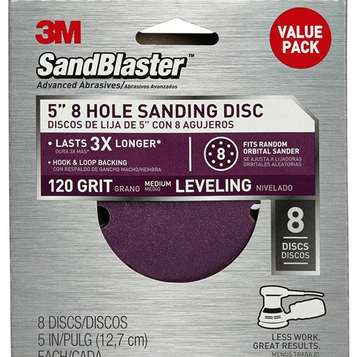 3M SandBlaster Sanding Discs 99623SB-ES 5″ × 8Hole 120 grit - USA Tool & Supply