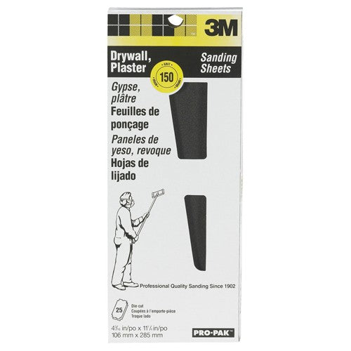 3M Drywall Sanding Sheet 99431NA 4 3/16″ × 11 1/4″ 150 Grit - USA Tool & Supply