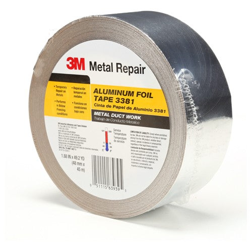 48 mm × 45 m 2.7 mil Foil Tape Silver Alt Mfg # 63939 - USA Tool & Supply