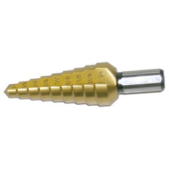 ‎3/16-7/8 × 1/16 RHC HSS 118 Degree Split Point Step Drill - TiN - Exact Industrial Supply