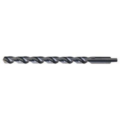 3/16 RHS / RHC HSS 118 Degree Notched Point Heavy Duty Taper Length with Automotive Tanged Shank Drill - Steam Oxide - Exact Industrial Supply