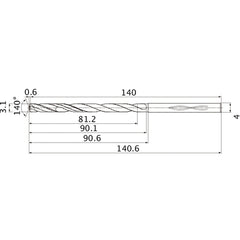 MHS0310L090B CARB DRILL