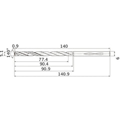 MHS0510L090B CARB DRILL