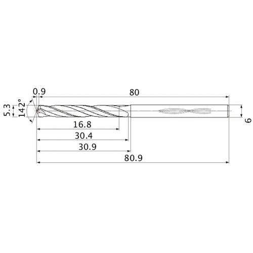 MHS0530L030B CARB DRILL