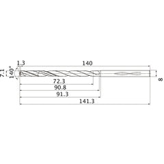 MHS0710L090B CARB DRILL