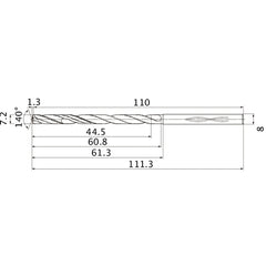 MHS0720L060B CARB DRILL