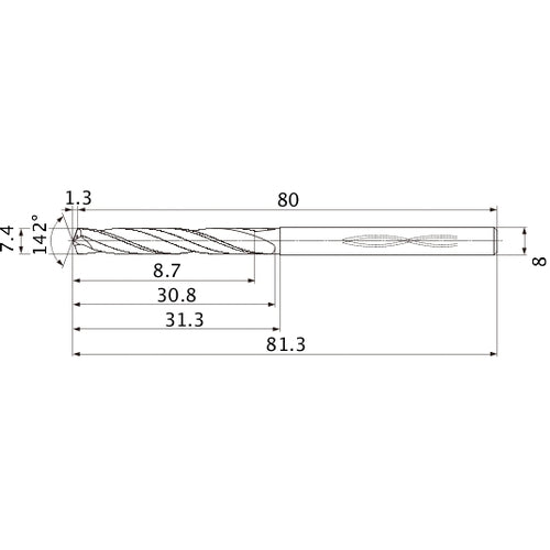 MHS0740L030B CARB DRILL