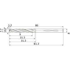 MHS0770L030B CARB DRILL