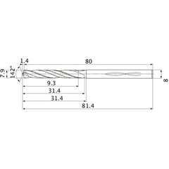 MHS0790L030B CARB DRILL