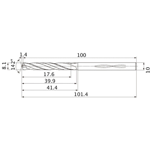 MHS0810L040B CARB DRILL