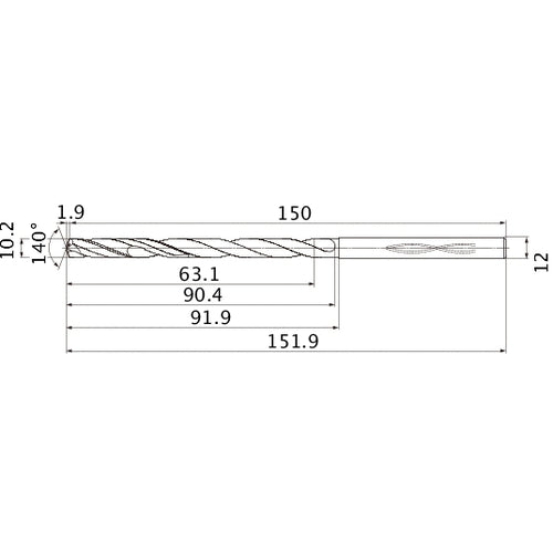 MHS1020L090B CARB DRILL