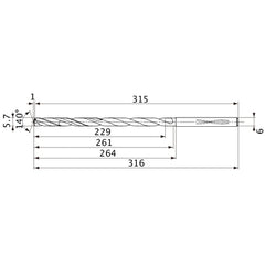 MVS0570X40S060 CARB DRILL