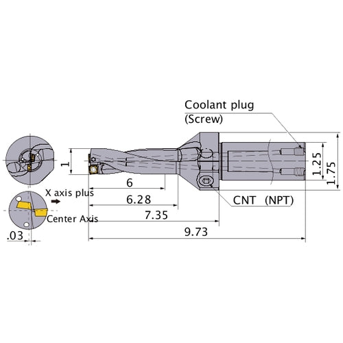 MVX1000X6C125 INDEXABLE DRILL