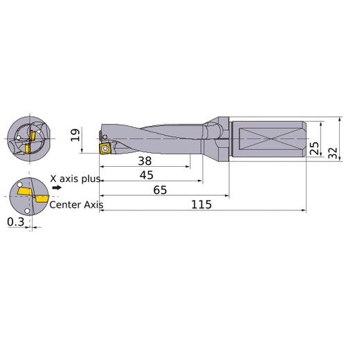 MVX1900X2F25 INDEXABLE DRILL