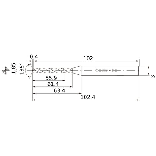 MWS0185X30DB CARB DRILL