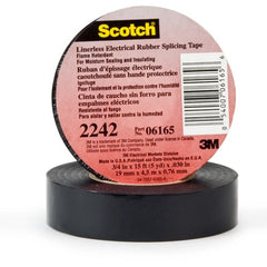 ‎3M Linerless Electrical Rubber Tape 2242 1-1/2″ × 15 ft 1″ core Black - USA Tool & Supply