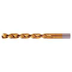 8.00mm RHS / RHC HSS-CO 8% (M42) 135 Degree Split Point Q-Cobalt Wide Land Parabolic Jobber Drill - TiN - Exact Industrial Supply