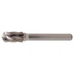 SC-5 Aluminum Cut Solid Carbide Bur-Cylindrical with Ball Nose - USA Tool & Supply