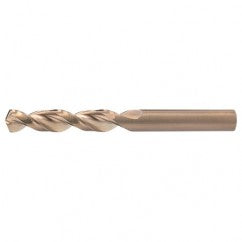 #1 RHS / RHC HSS-CO 8% (M42) 135 Degree Split Point Q-Cobalt Wide Land Parabolic Drill - Straw / Gold Oxide - USA Tool & Supply