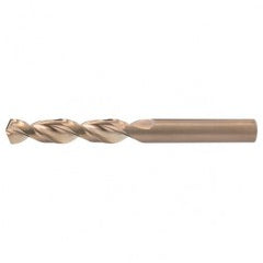 #1 RHS / RHC HSS-CO 8% (M42) 135 Degree Split Point Q-Cobalt Wide Land Parabolic Drill - Straw / Gold Oxide - USA Tool & Supply