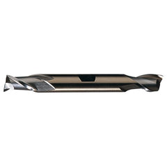 ‎9/16″ × 5/8″ × 1-1/8″ × 5″ RHS / RHC HSS-CO 8% (M42) Cobalt Double End 2-Flute Center Cutting Finishing End Mill - TiCN - Exact Industrial Supply