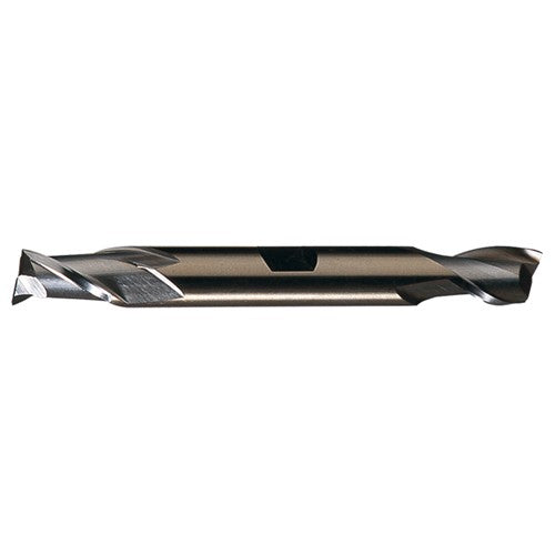 ‎13/16″ × 7/8″ × 1-9/16″ × 6-1/8″ RHS / RHC HSS-CO 8% (M42) Cobalt Double End 2-Flute Center Cutting Finishing End Mill - Bright - Exact Industrial Supply