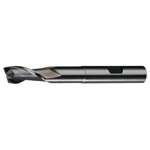 ‎5/8″ × 5/8″ × 1-3/8″ × 4-5/8″ RHS / RHC HSS HSS Single End 2-Flute Center Cutting Extended Neck Finishing End Mill - Bright - Exact Industrial Supply
