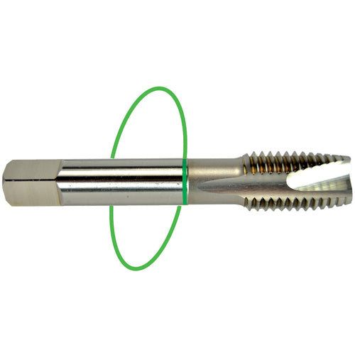 ‎10-32 Dia-H3-2 FL-Std Spiral FL Tap - Green Ring - USA Tool & Supply
