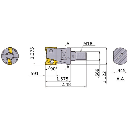 APX4000UR223AM16A40 INDX END MILL