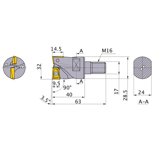 AQXR322M16A40 INDEXABLE ENDMILL
