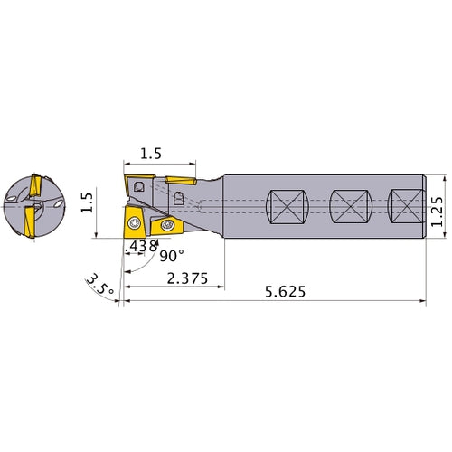 AQXUR244WA20S INDEXABLE ENDMILL