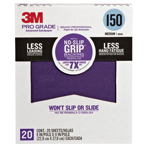 ‎3M Pro Grade Precision Faster Sanding Sanding Sheets150 grit Medium 27150TRI-20 9″ × 11″ - USA Tool & Supply