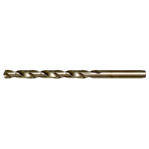 B RHS / RHC HSS-CO 8% (M42) 135 Degree Split Point Cobalt Heavy Duty Jobber Length Drill - Straw / Gold Oxide - Exact Industrial Supply